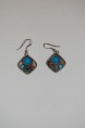 Pendientes metálicos rombo azul