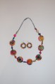 Conjunto flores de madera color