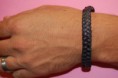 Pulsera cuero trenzada negra para hombre